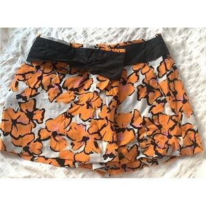 ALC Womens High Waist Silk Mini Shorts Black Orange Gray Size 2